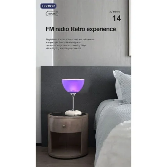 Leedor 7Color Lamp 4In1 Wireless Speaker - White